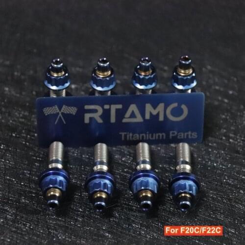 RTAMO |(8 Pieces Kit) Titanium Alloy Exhaust Manifold Stud Kit Burnt Blue for F20C/F22C
