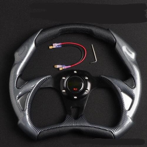 14 inch Car Modified semicircle carbon fiber PVC steering wheel modified racing sports car 5117 universal steering wheel