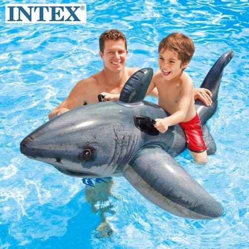 Outdoor Sport Family 173*107cm 57525 Realistic Shark Mounts Childrens Inflatable Toys on Water, Swimming Trunks and Mounts Toys