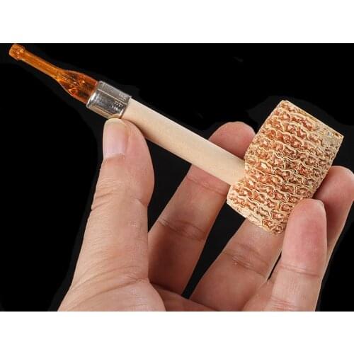 Medium Corn Pipe Portable and Removable Tobacco Pipe Disposable Straight Type Creative Oval Tobacco Pot