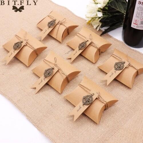 10pcs Vintage design Wedding Souvenirs Candy Box+Compass+Tags for Compass Travel Theme Party Supplies Wedding Gifts for Guests