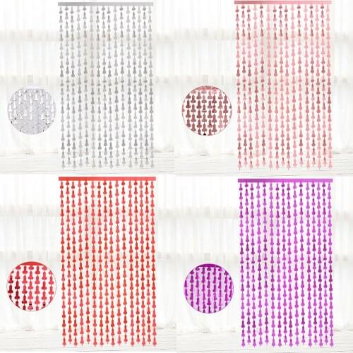 New Hen Party Decoration Rose Gold Tassel Curtain Bridal Shower Decoration Bachelor Party Rose Gold Background 1PCS1 ×2 Meters