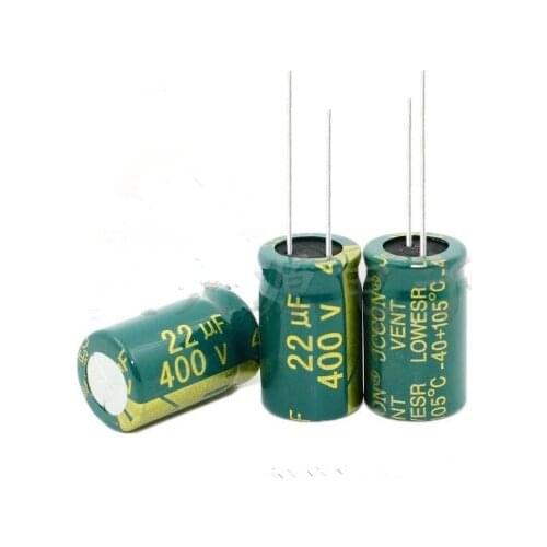 100PCS high-frequency crystal electrolytic capacitor 22UF 400V 400V22UF 13X20MM best quality New origina