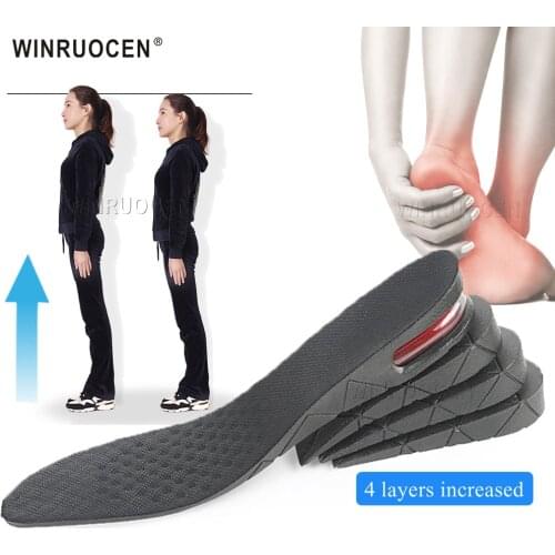 WINRUOCEN 2.5-9cm Height Increase Insole Adjustable Cushion shock absorption Cut Lift Inserts for Men Women Lift Kit shoes pads