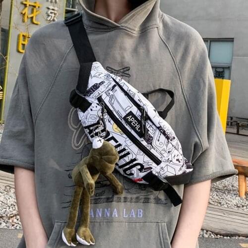 Japanese Sports Shoulder Chest Bag Mens Super Sacoche Homme Bag Crossbody Bags Side Bag For Men Motorcycle Waist Sling Canvas