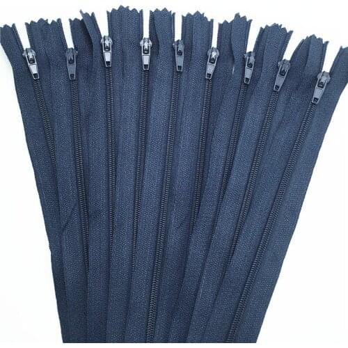 10pcs navy color 3# 15/20/25/30/35/40/45/50/55/60CM (6-24inch) Closed Nylon Coil Zippers Tailor Sewing Craft