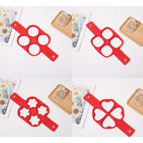 4 Designs Silicone Pancakes Egg Ring Molds Nonstick household Pounds Omelette Bake Kitchen Moulds LX1951