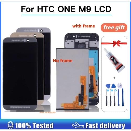 100% test 5.0" For HTC ONE M9 LCD Touch Screen with Frame For HTC M9 Display Digitizer Assembly Replacement Parts M9E M9W LCD