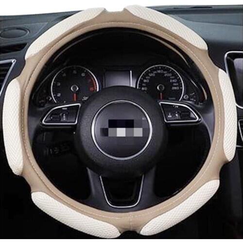 1 piece Breathable sandwich 3D stereo PU material car steering wheel cover summer seasons universal car handle slip breathable