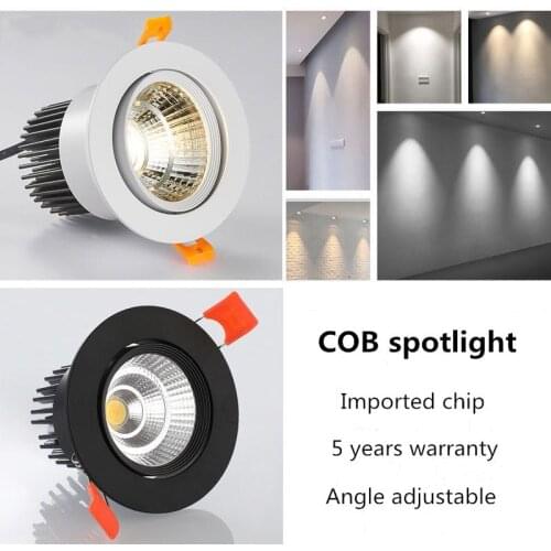 1PCSLED Downlight COB Ceiling Spot Lighting 3W 5W 7W 9W 12W 15W 20W Led Bulb Bedroom Kitchen Indoor ceiling recessed Lights
