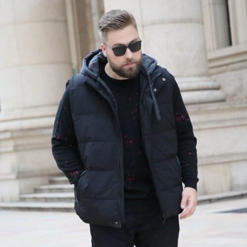 2021 Mens extra large down vests Winter plus size sleeveless down jacket coat detachable cap handsome 10XL 9XL 8XL 7XL 6XL