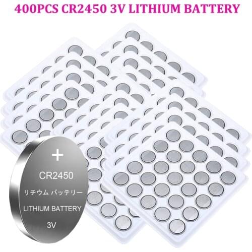 400pcs CR2450 3V Watch Battery KCR2450 5029LC LM2450 DL2450 ECR2450 BR2450 CR 2450 600mAh Lithium Button Coin Cell Batteries