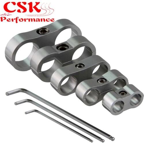 8pcs AN -10 AN10 19MM Braided Hose Separator Clamp Fitting Adapter Bracket Silver