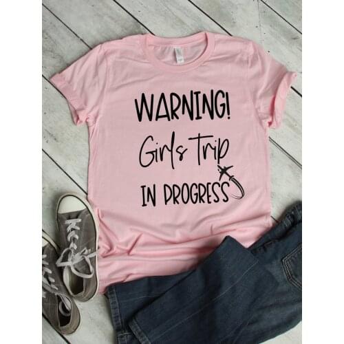 90S warning Girls Trip In Progress funny Traveler T-Shirts top tees fashion t shirt for girl power graphic tees women y2k top