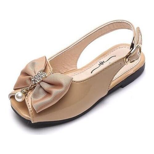 Size 21-30 summer toddler girl shoes fish mouth sandals girl fashion bow knot girl sandals