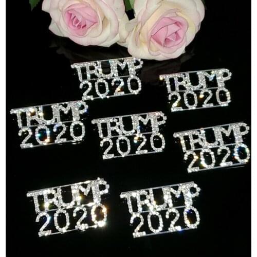Rhinestone Brooches "Trump 2020" Election Lapel Pins Unique Handmade Jewelry&Gift WHOLESALE