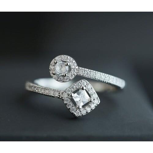 CAOSHI Fashion Style Geometric Shape Finger Rings for Women Exquisite Wedding Band Beautiful Opening Jewelry Wholesale Lots&Bulk