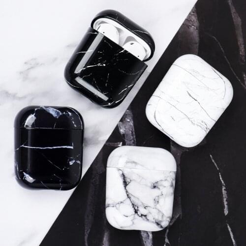 Luxury PC Earphone Case For Airpods 2 1 Marble Pattern Hard Case Coque For Apple Airpods Shockproof Funda For Airpods Case Cover