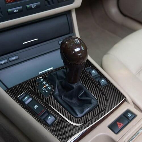 For BMW Old 3 Series 1998-2005 E46 The Carbon Fiber Interior accessories Gear Box Two Piece Set Red. Solid Color. BMW Color