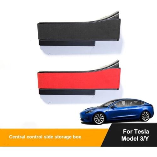 For Tesla Model 3/Y 2021 Interior Modification Accessories Outside Flocking Storage Box For Car Central Control Side