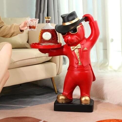 Home Decor Large Landing Dog Ornaments Decoration Multifunctional Storage Tray Statue Semi Manual Sculpture Of Synthetic Resin