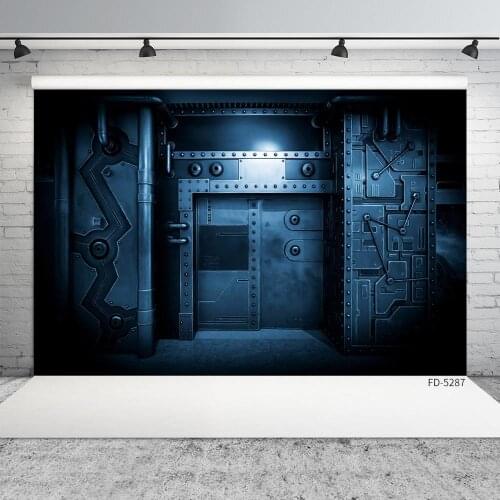 Dark Science Fiction Door Photographic Background Customized Backdrop for Baby Children Portrait Pet Toy Photocall Fond Photo