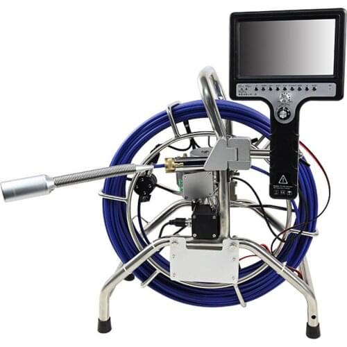 Flexible pipeline Sewer Pipe CCTV Inspection Camera with 60m waterproof fiber optic cable