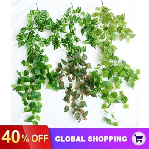 Artificial Hanging Plants Ivy Vine Fake Leaves Greeny Chain Wall Home Room Garden Wedding Garland Outside Decoration