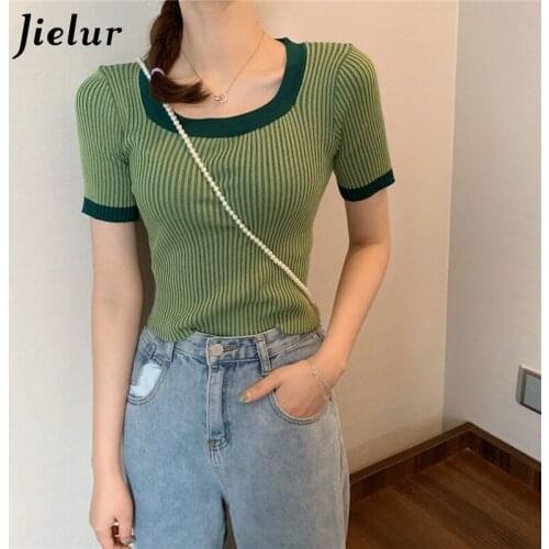 Jielur Women's Knitted T-shirts