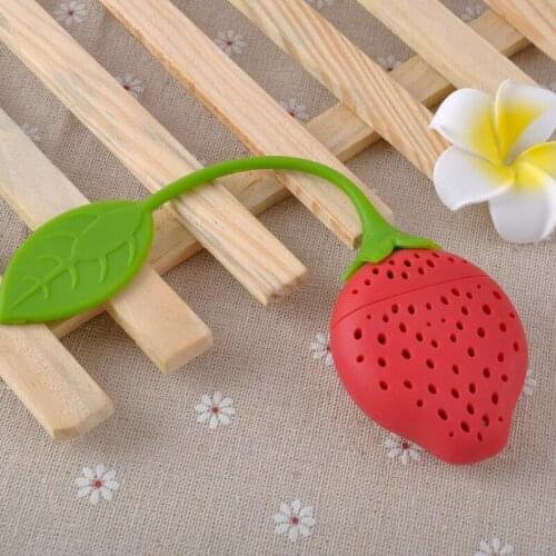 Creative Home Tea Tool Strawberry shape silicone tea infuser strainer silicone tea filter bag LX7962