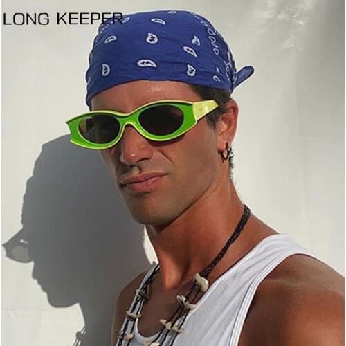 LongKeeper Fashion Trendy Oval Sunglasses Women Brand Design Sexy Small Cat Eye Sun Glasses Men Driving Shades Eyewear UV400