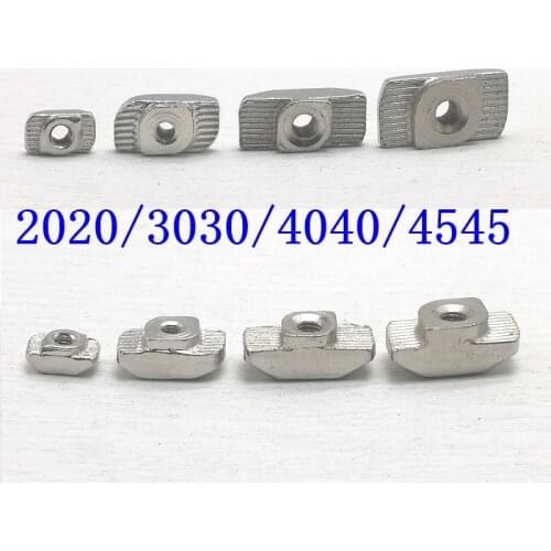 10-100pcs M3 M4 M5 M6 M8 T Hammer Nut EU Standard Drop In T-Slot sliding nuts for 2020 30 40 45 Series Aluminum Profiles