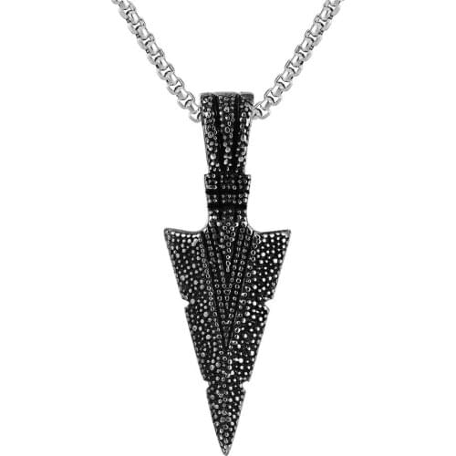 Personality Retro Viking Triangle Mens Titanium Steel Pendant Necklace Amulet Necklaces Punk Style Vintage Mens Jewelry Gift