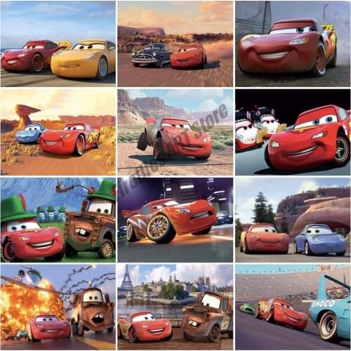 Disney Lightning McQueen Cars 5D DIY Diamond Painting Cross Stitch Kits Full Square/Round Diamond Embroidery Mosaic Home Decor