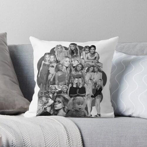 Olsen Twins Collage Throw Pillow Cushion Cover Polyester throw pillows case on sofa home living room car seat decor 45x45cm