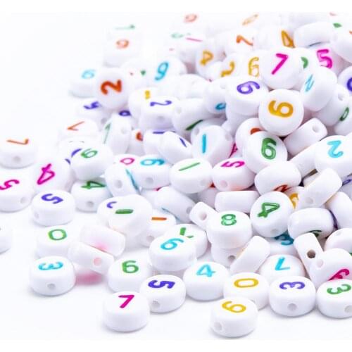 New 4*7MM Plastic Acrylic 0-9 Numbers Beads 3600PCs/Lot DIY Jewelry Bracelet Spacer Colorful Neon Number Beads Single Number bag