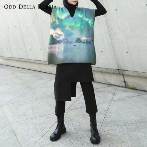 OddDellaRobbia 2021 Autumn And Winter Thick Woolen Material Irregular Fake Two-Piece Culottes Eight-Quarter Pants Female 1259