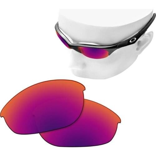 OOWLIT Polarized Replacement Lenses of Purple Red Mirror for-Oakley Half Jacket Sunglasses