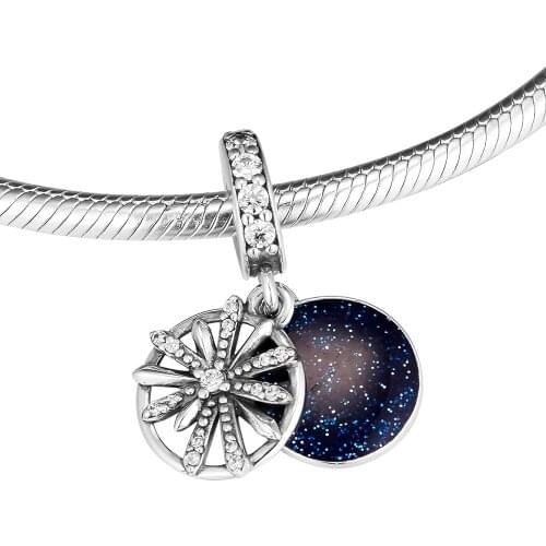 Dazzling Wishes Dangle Fits 925 sterling silver original Bracelets For Woman DIY Winter Beads for jewelry making