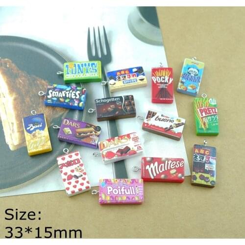 10PCS Chocolate Candy Snacks Charms Bracelets Earring Key Chain Jewelry Making Pendants Dollhouse