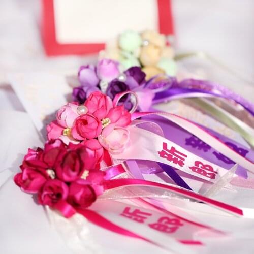 Wedding supplies married newcomer corsage wedding Korean bride and groom corsage parents corsage streamer