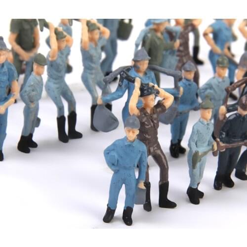 50pcs Model Train Railway Layout Painted Worker People Figure 1:42 Scale O