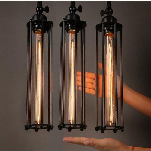 Retro Vintage metal Black Pendant Lights Steam Punk Industrial Style E27 Edison Light Bulb hanglamp luminaria pendant lamp
