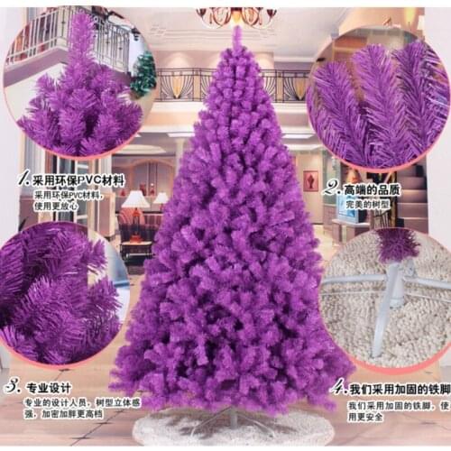 240CM Tall Luxury Encryption Purple Christmas Tree Heavy Pine Artificial PVC Ximas Christmas Trees New Year Decoration