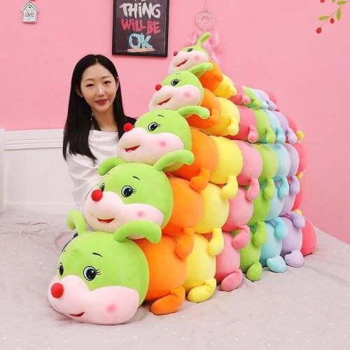 Cute Long caterpillars Plush Toys Pillow Soft Toys Stuffed Cushion Simulation Animal Big Dolls Gift For Kids Girlfriends