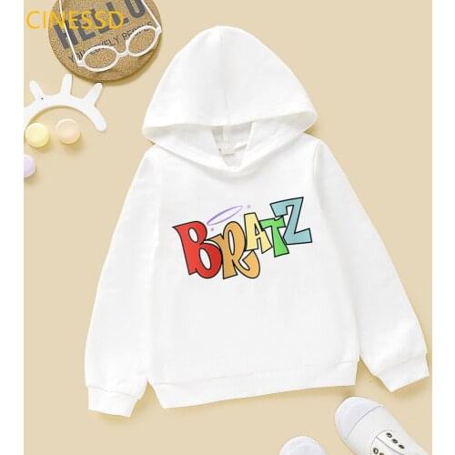 Rainbow Y2k Bratz Hoody For Kids Clothes Harajuku Kawaii Letter Print Sweatshirt Girls Birthday Gift For Girls Tracksuit Coat