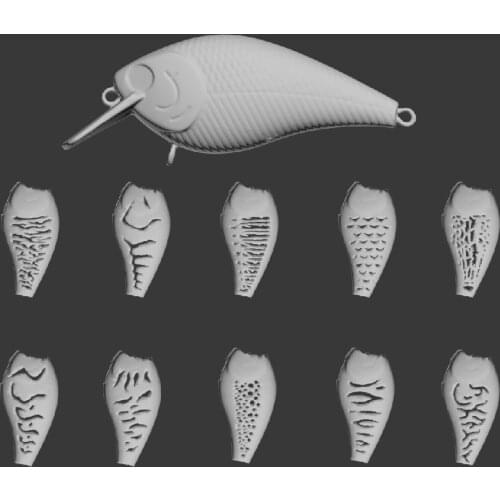 WLure Hard Plastic 3D Stencil for Tiny Wobble Jerkbait Crankbait UPHC15 V2