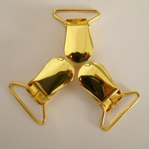 25pcs 1'' 25mm Gold Color Oval Shape Suspender Clips