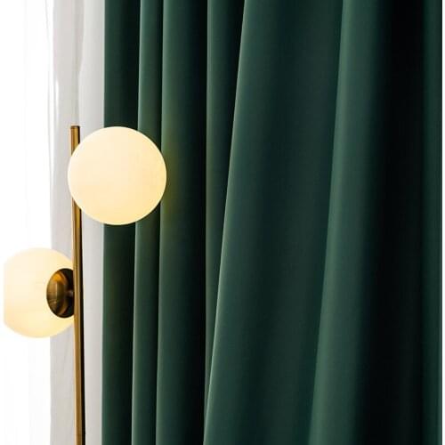 Green Blackout Curtains for Living Room Bedroom Modern Window Treatments Blinds Finished Drapes Solid Color Home Decor
