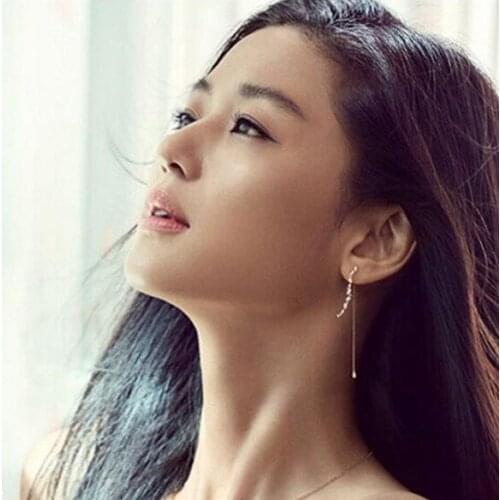 New Hot Fashion 925 Sterling Silver Long Earrings for Women Girls Gift Fashion Statement Jewelry korean earrings